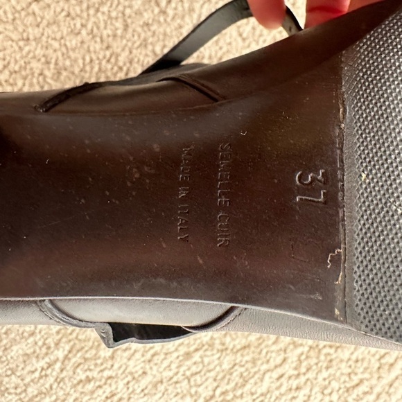 HERMES Brown leather ankle boots in dark brown size 7 - Picture 10 of 12